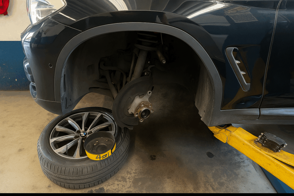 cambio de balatas y sensores de desgaste para BMW x3
